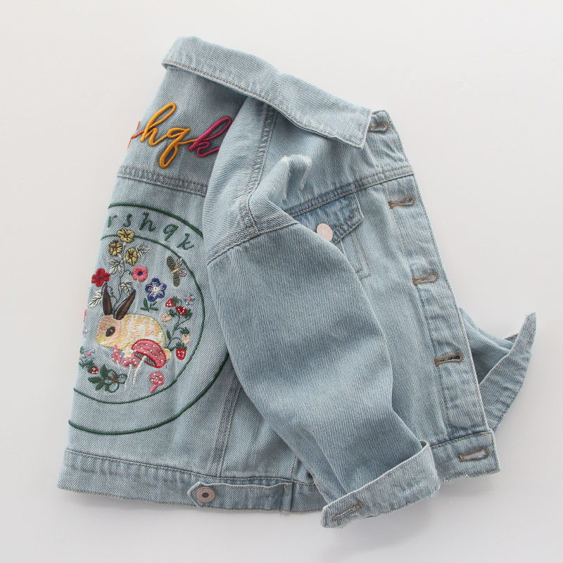 英国DHWA女童牛仔外套2025春秋季新款儿童洋气夹克宽松上衣秋装潮