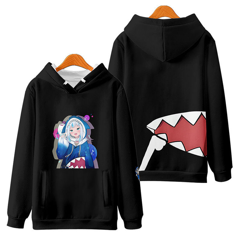 gawr gura鲨鱼娘周边卫衣噶呜古拉动漫同款痛衣ins潮