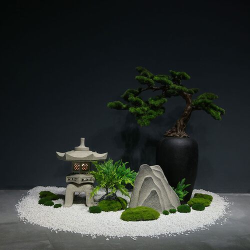 厂家直销中式造景假山绿植组合
