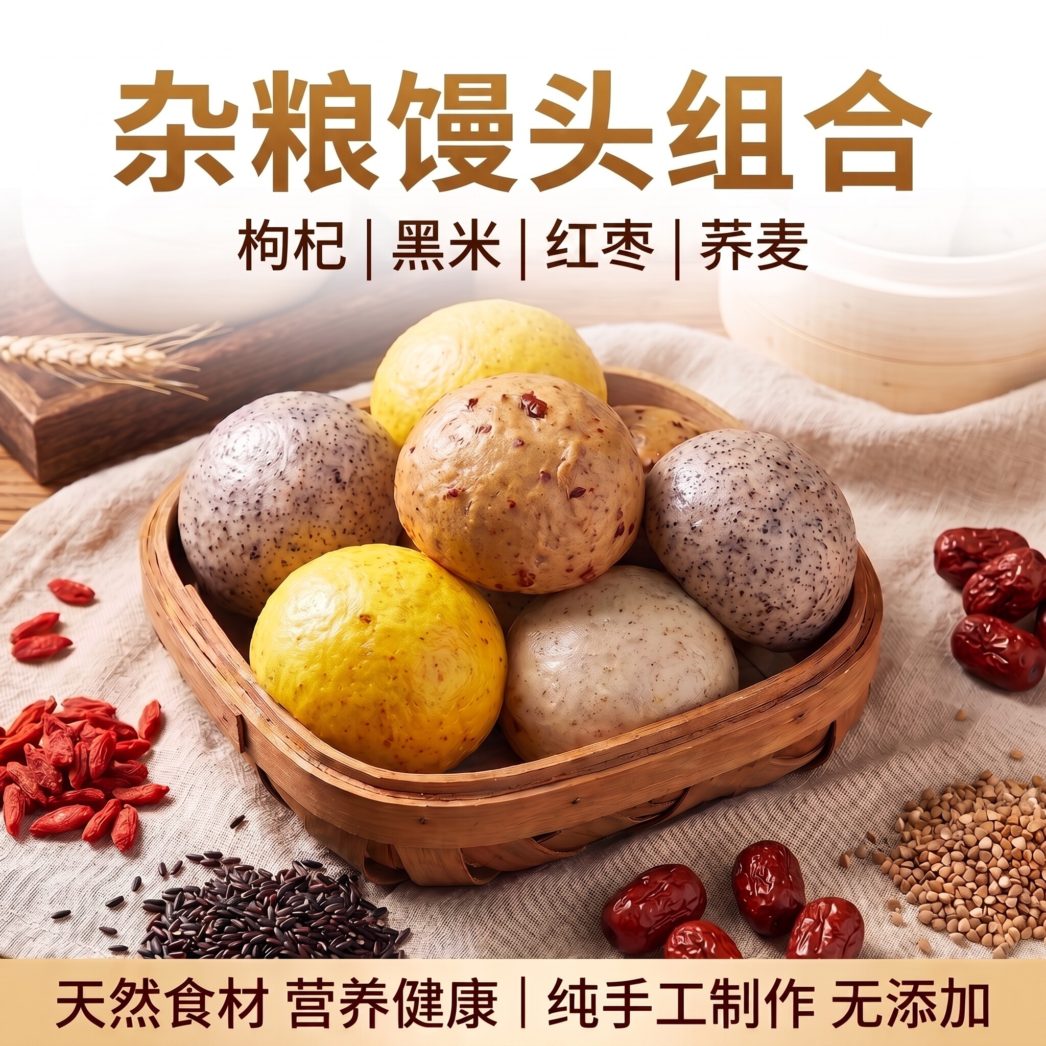 天香坊杂粮馒头4口味组合装