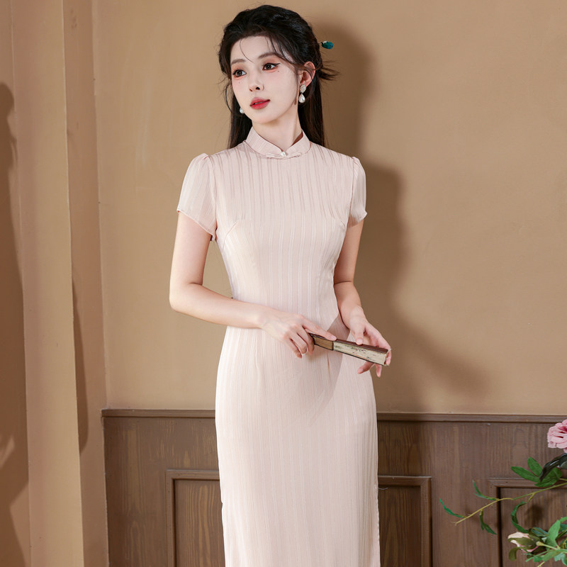 尘记【姑苏客】旗袍女新款日常小个子新中式素雅改良连衣裙夏9079