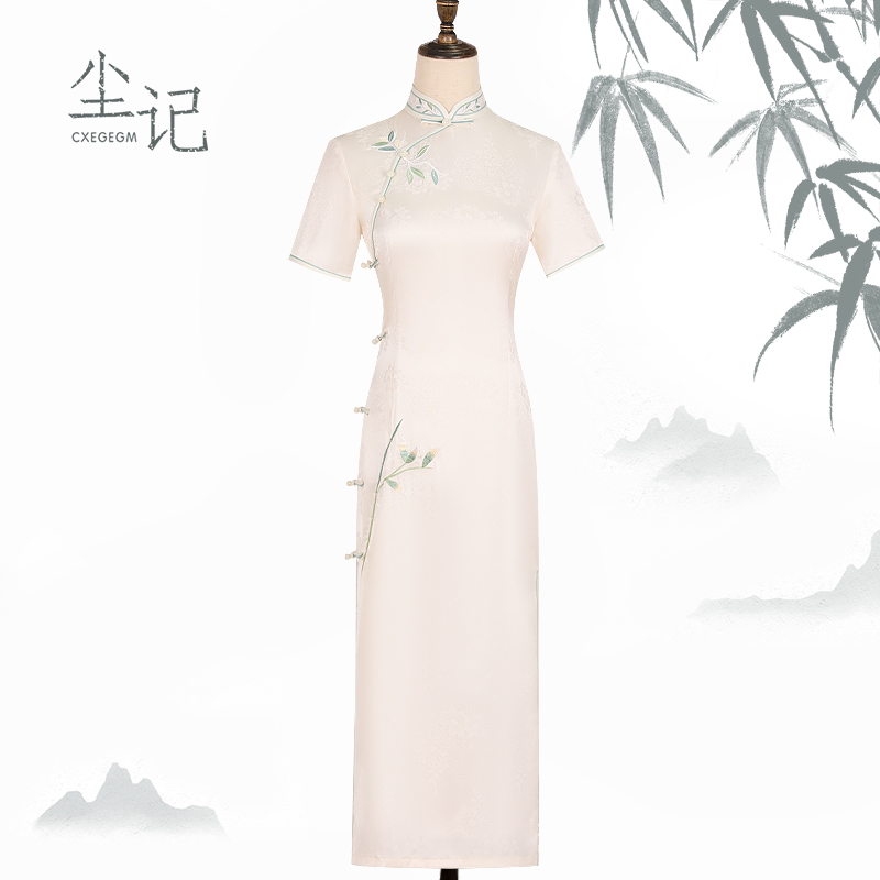 尘记旗袍新款叶舟气质国风新中式传统改良年轻款少女连衣裙旗袍裙