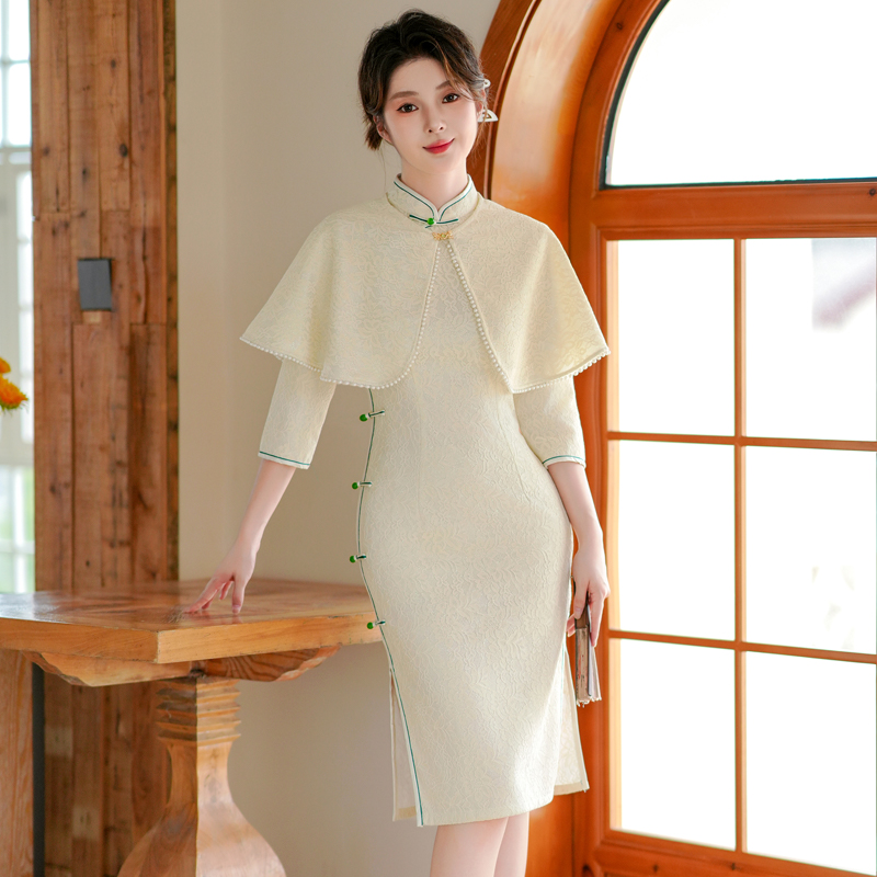日常旗袍裙尘记新中式中长款