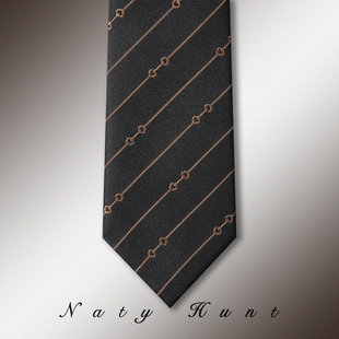 配饰礼盒装 高端桑蚕丝领带马蹄扣条纹轻奢商务正装 Natyhunt男士