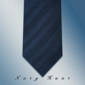 领带男正装 全真丝羊毛衬 商务深蓝色条纹手打领带轻奢礼盒8.5c