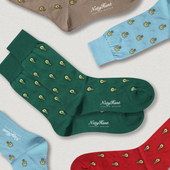 Natyhunt240N中长筒绅士袜男士 彩色图案商务皮鞋 高端透气棉袜子