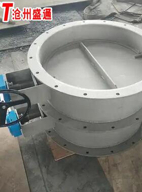 dn900手柄式碳钢圆风门 高温胶条密封电动风门