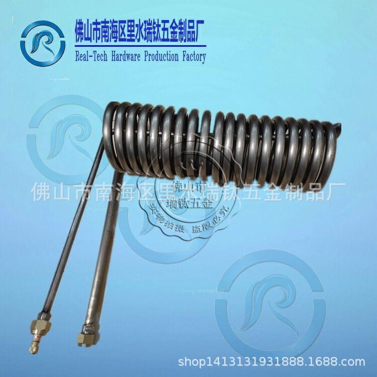 厂价直供5P纯钛光蒸发器海水淡化钛管蒸发器海鲜渔缸机可定制圈数