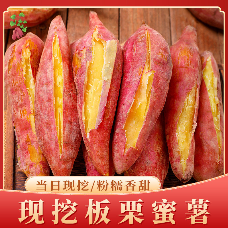 板栗红薯新鲜沙地蜜薯10斤烟薯山芋地瓜农家自种板栗薯现挖1包邮