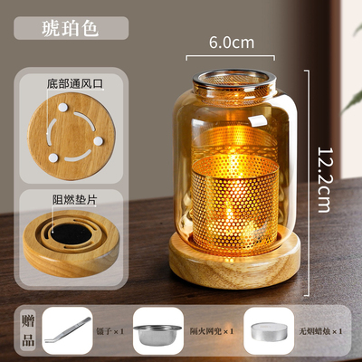 中式玻璃熏香炉蜡烛加热卧室