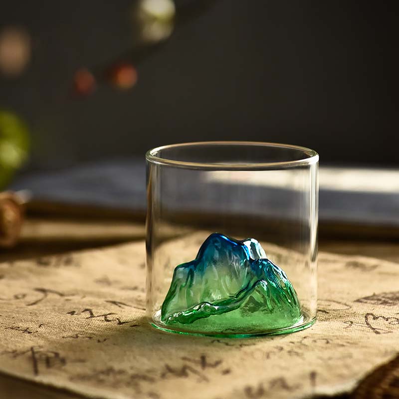 观山玻璃水杯主人杯泡茶杯高档酒杯品茗杯个人专用杯子绿茶杯