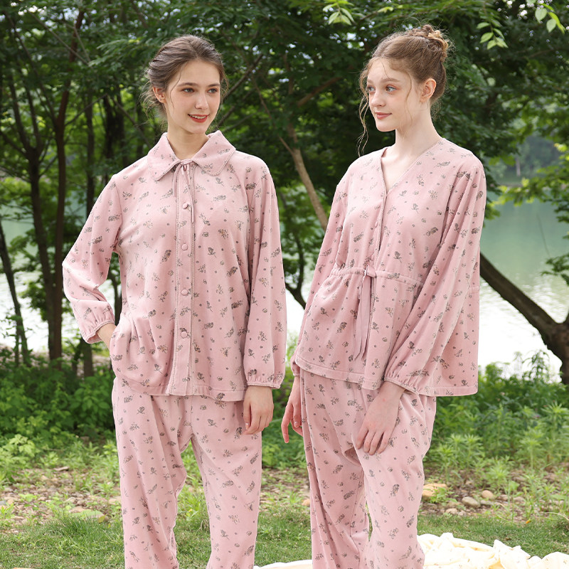 银狐绒优雅中淑姐们家居服套装女