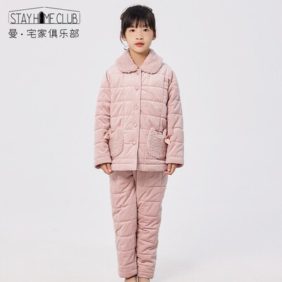 曼诺曼蒂克冬季加厚翻领纯色睡袍