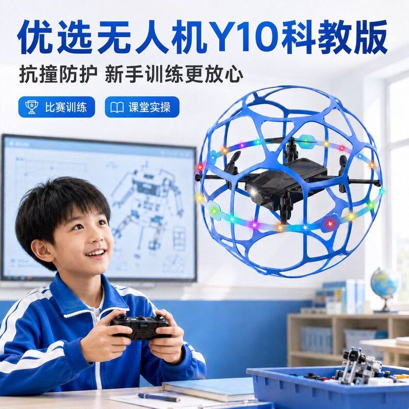 超y10无人机科教版足球优中小学生小型迷你遥控飞机儿童玩具男孩6