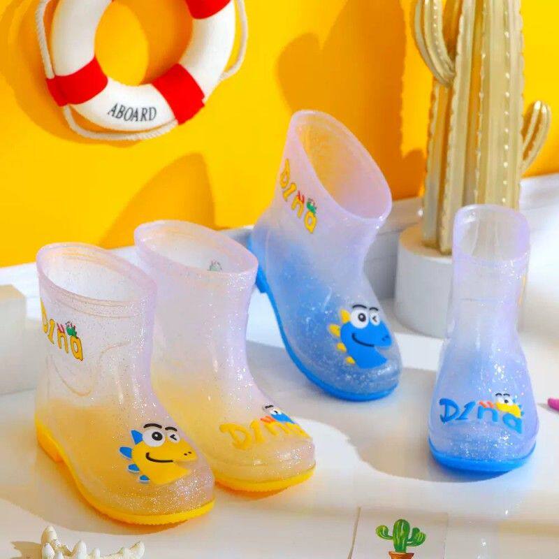 儿童雨鞋男女童加绒保暖防滑透明雨靴夏季大中童幼儿浅口防水鞋