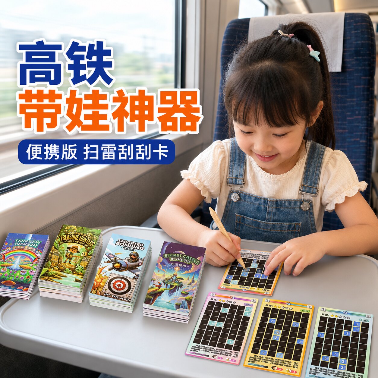扫雷游戏刮刮卡高铁打发时间玩具长图旅行益智小学生飞机儿童桌10