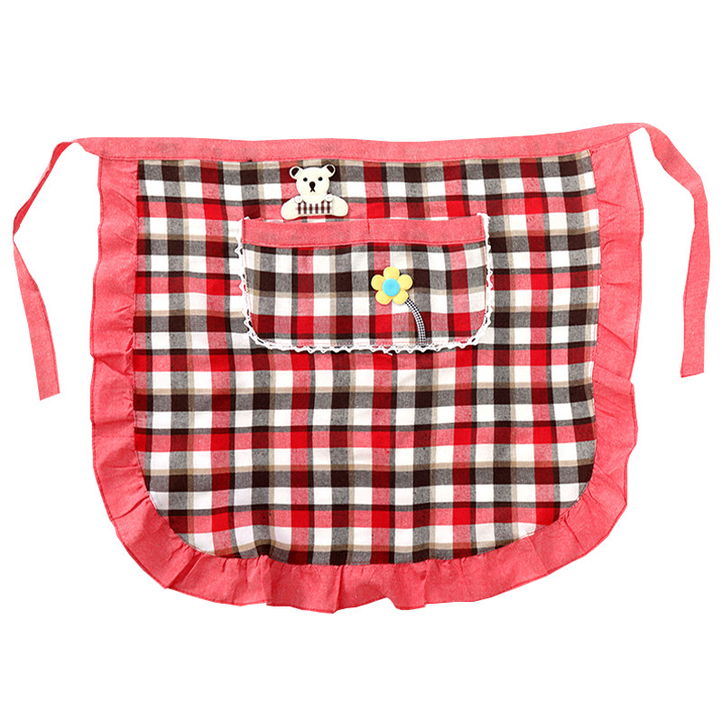 半身围裙女家用耐脏厨房做饭新款棉布半截花边成人男女围腰工作服