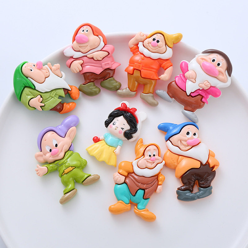 白雪公主小矮人树脂配件 diy手机支架冰箱贴钥匙扣发饰鞋饰贴片