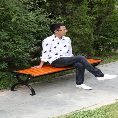 户外景观园息林闲排椅公园防腐实木塑木有靠背6081靠背休休长条无