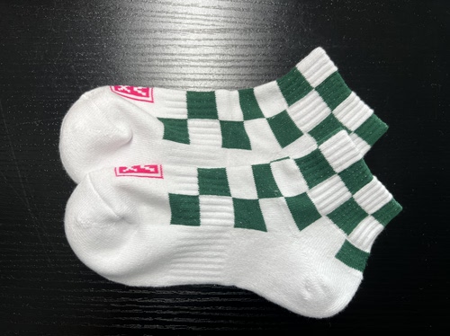 出口余高尔夫GOLF低帮防臭纯棉厚底板百搭运动格子袜子男女情侣款