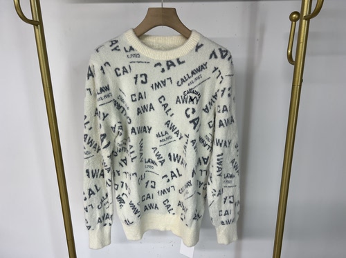 22206 出口日本余女士高尔夫秋冬服装保暖圆领毛绒针织衫毛衣 M