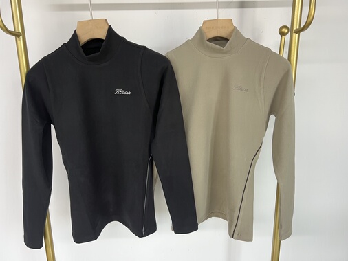 24314 出口余女士25秋款高尔夫服装半高领长袖打底衫休闲上衣韩国