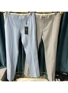 E016 出口高尔夫男装长裤春秋新品细纹格舒适修身运动裤弹力男裤