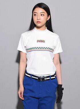 29V56 日本潮牌猴哥高尔夫24秋冬女士小高领白色短袖速干修身百搭