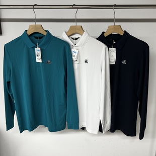43G52 出口余韩单高尔夫男士夏季薄款翻领长袖上衣速干百搭纯色