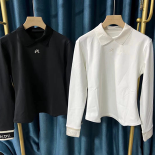 女士秋冬翻领磨保暖毛长袖 服装 t恤显瘦 韩国高尔夫M新款 29W48