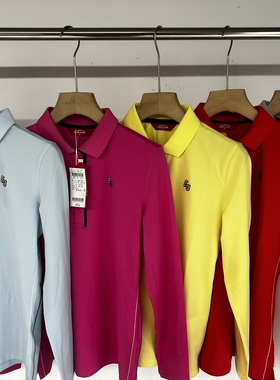 22113 出口韩单捡漏春夏薄新款高尔夫女翻领长袖T恤修身透气速干