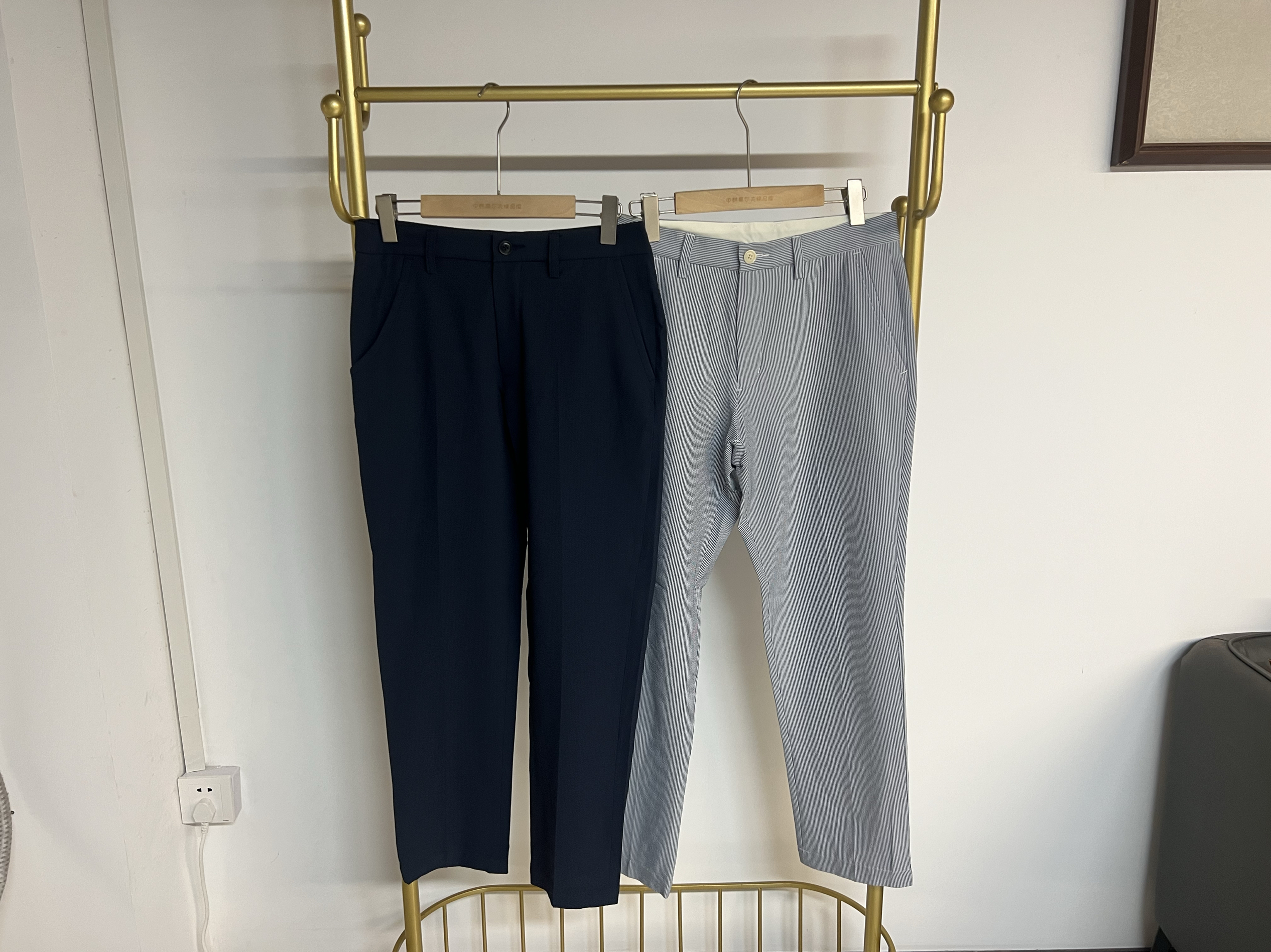 7B121 日本潮牌高尔夫男士夏季短袖薄款泡泡纱户外运动长裤速干