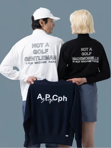 58r01日本潮牌限量联名款高尔夫秋季新品半拉链高领长袖上衣Cp*AP