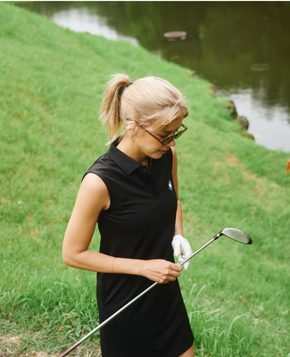 16q03 日本潮牌Cph高尔夫服装女士无袖背心翻领连衣裙夏季闪电款