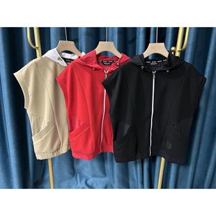 29D28 出口韩国高尔夫女士马甲春秋新品休闲半袖连帽外套店长推荐
