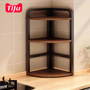 梯菊厨房置物架台面三角调味罐架转角调料品收纳层架多功能调味料