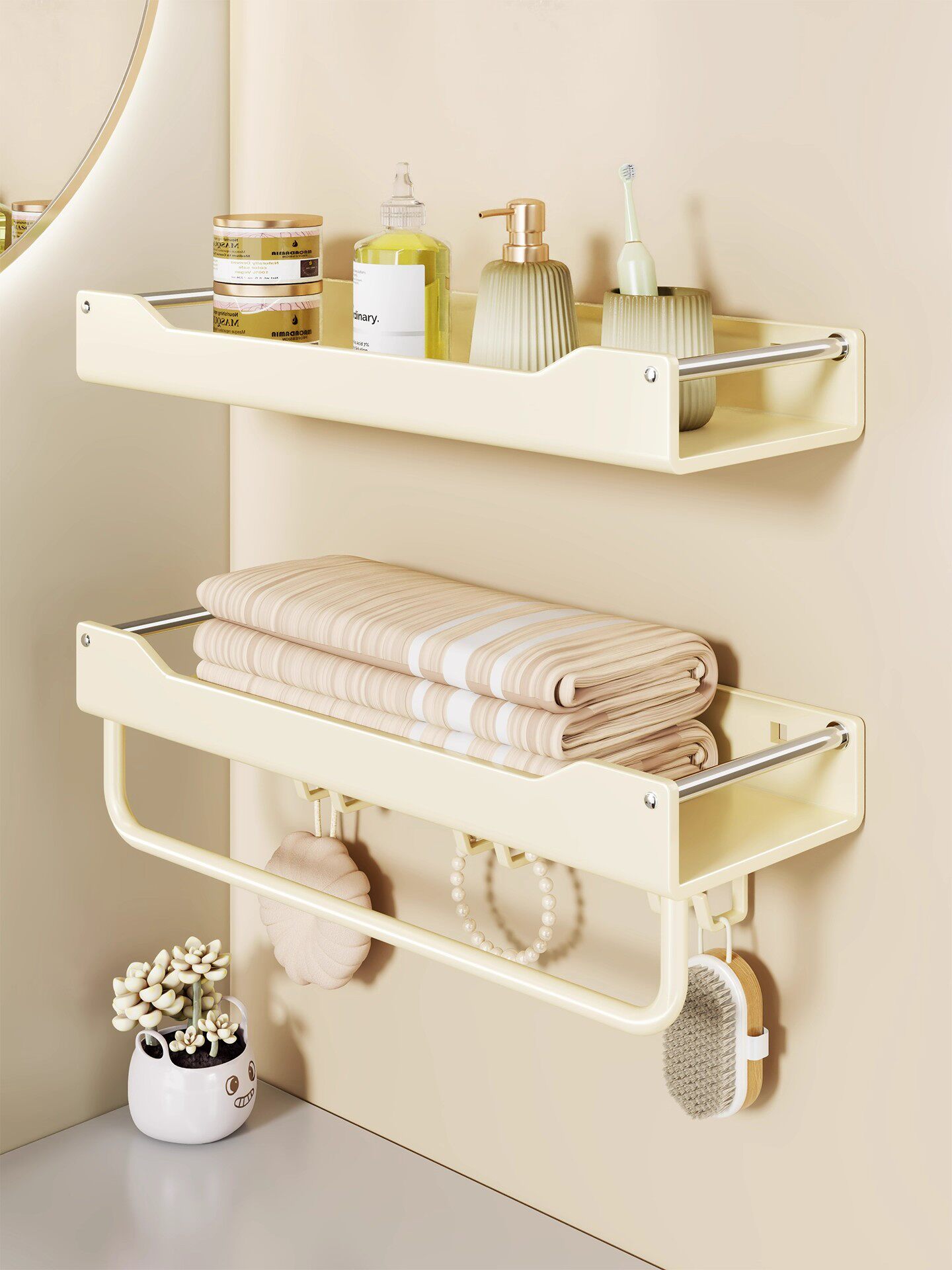 卫生间置物架洗手间浴室厕所免打孔壁挂式收纳架子洗漱台墙上收纳