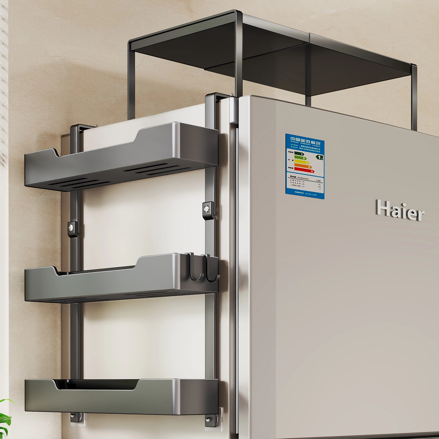 冰箱顶收纳置物架多功能免打孔