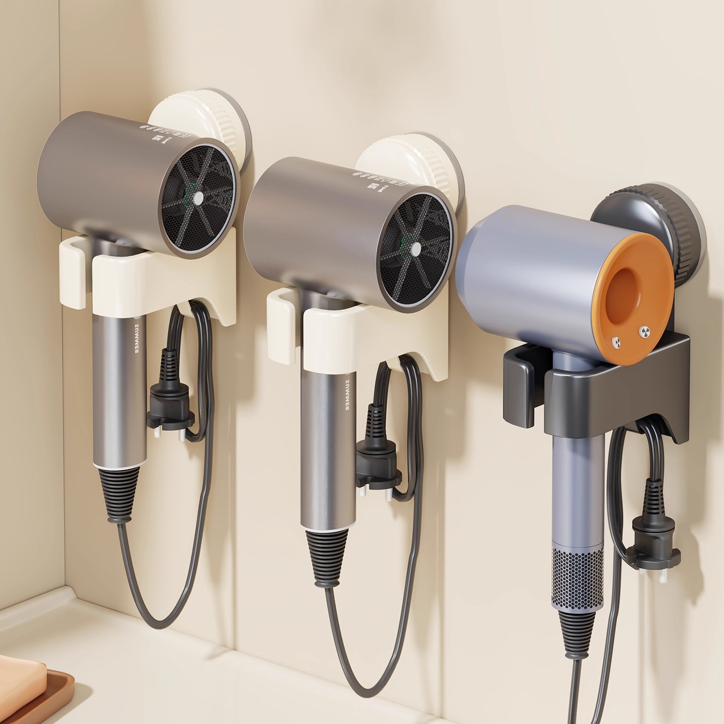 吹风机置物架免打孔壁挂式挂电吹风筒支架家用挂墙上收纳挂架神器