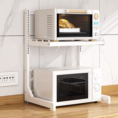 可伸缩微波炉置物架多功能家用烤箱架厨房台面调料收纳置物支架子