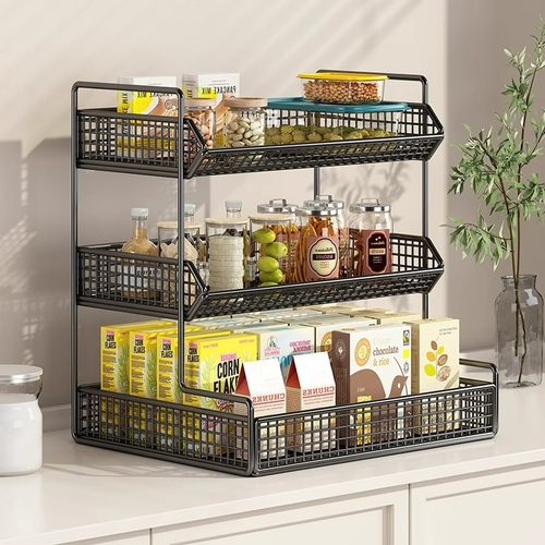 零食架子置物架客厅家用餐桌台面分层架餐柜收纳盒桌上整理水杯