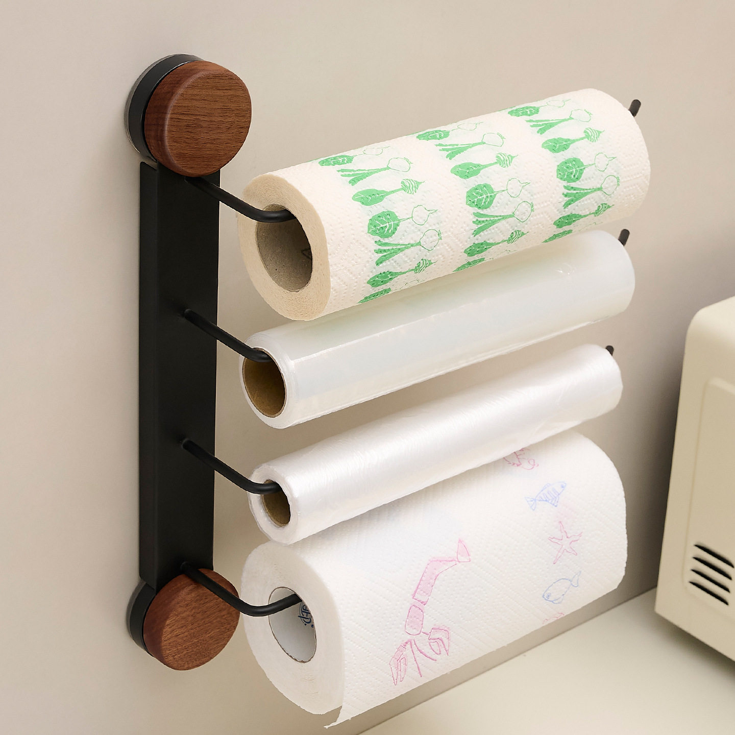 橱柜卷纸置物架厨房抹布收纳挂架