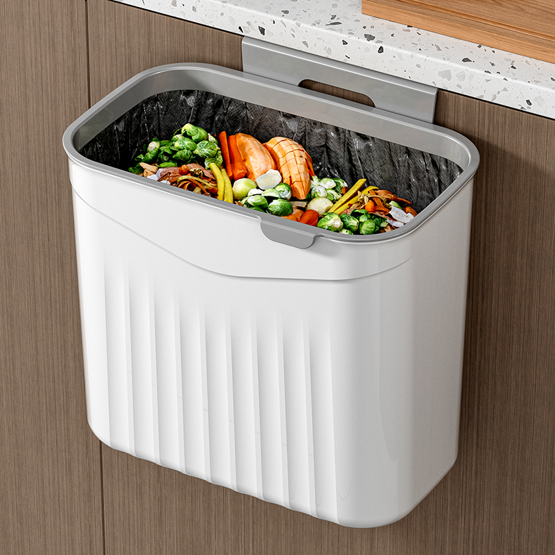厨房垃圾桶壁挂式家用带盖收纳桶