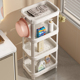 梯菊浴室化妆室置物架多层收纳层架厕所洗手间夹缝架子落地式 脸盆