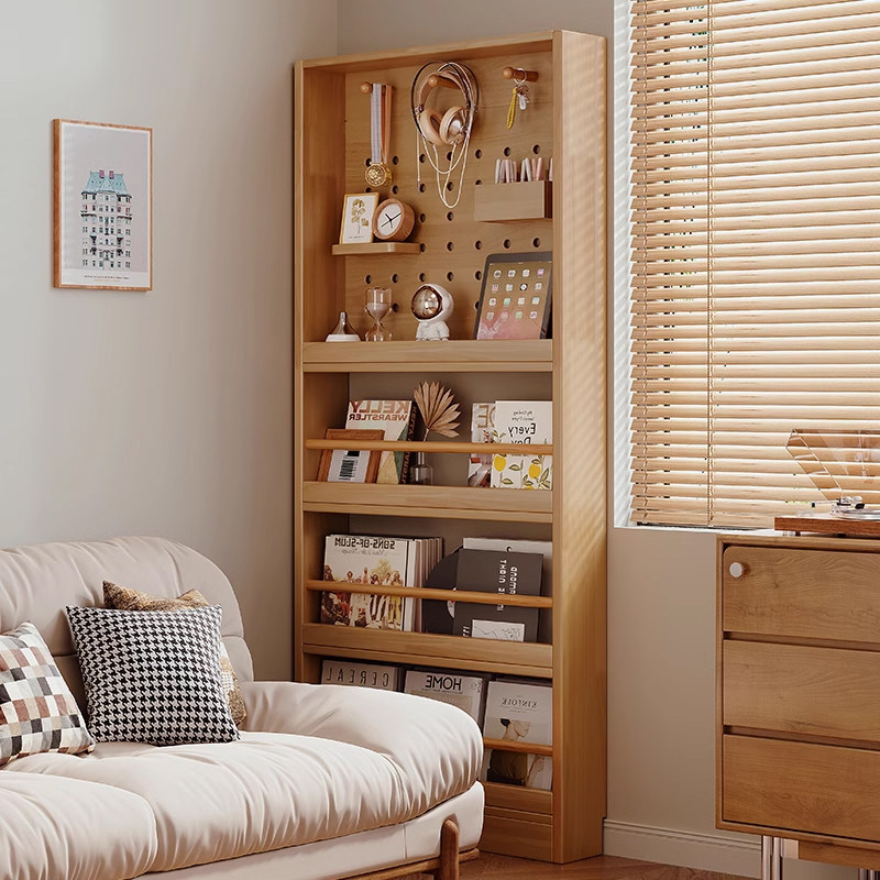 实木洞洞板夹缝置物架客厅收纳架墙边超薄柜靠墙展示柜沙发旁书柜,厨房/烹饪用具,碗架,淘宝优惠券,粉丝福利购,淘宝优惠卷
