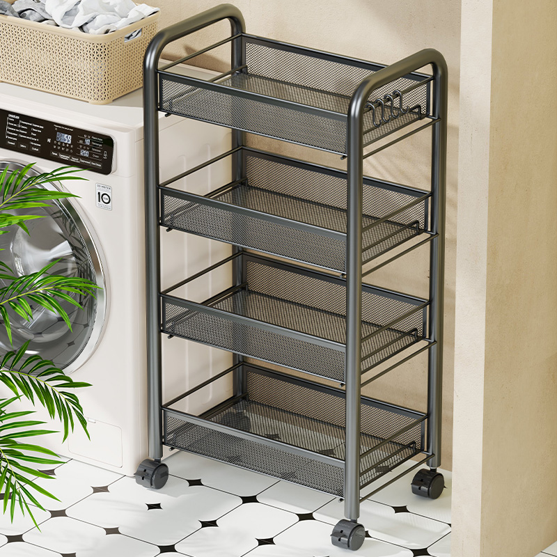 厕所收纳架卫生间多层置物架浴室洗澡间落地放洗衣液多功能小推车