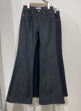 mmjz~微喇加厚加绒牛仔裤~韩国原单25冬GUE~微弹包臀显瘦百搭长裤