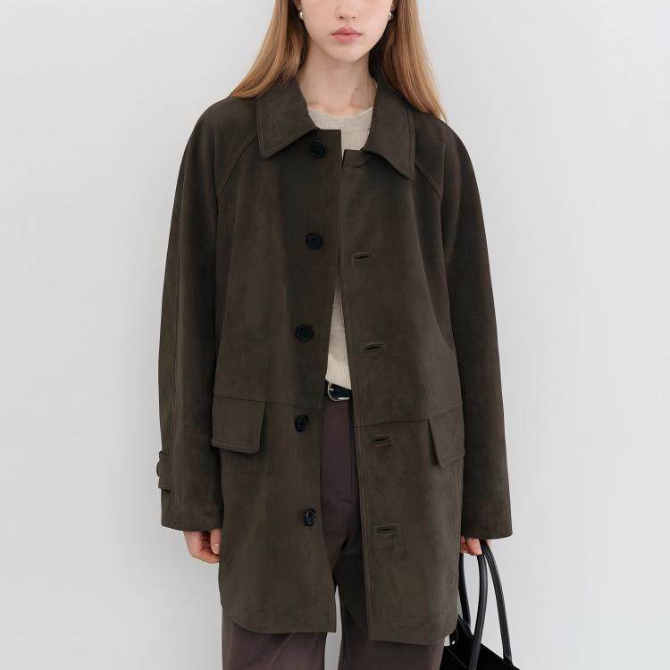 韩国外贸25秋麂皮绒宽松休闲外套