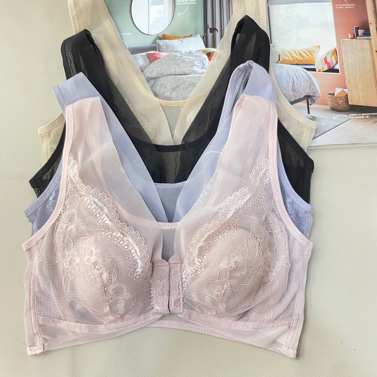 mmjz~现货 日单四季通用超薄显瘦显小兔耳朵前挂钩蕾丝文胸内衣女,女士内衣/男士内衣/家居服,文胸,淘宝优惠券,粉丝福利购,淘宝优惠卷