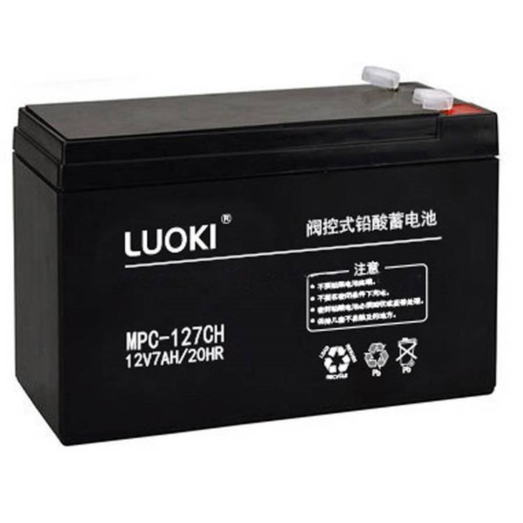LUOKI洛奇蓄电池MPC12-7CH应急灯电池12V7AH/20HR UPS电源专用